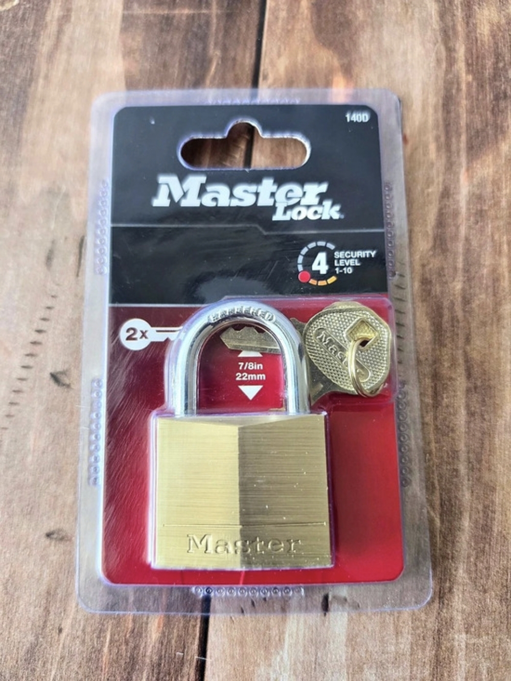 Master Lock 140D Brass Padlock with 2 Keys NWT